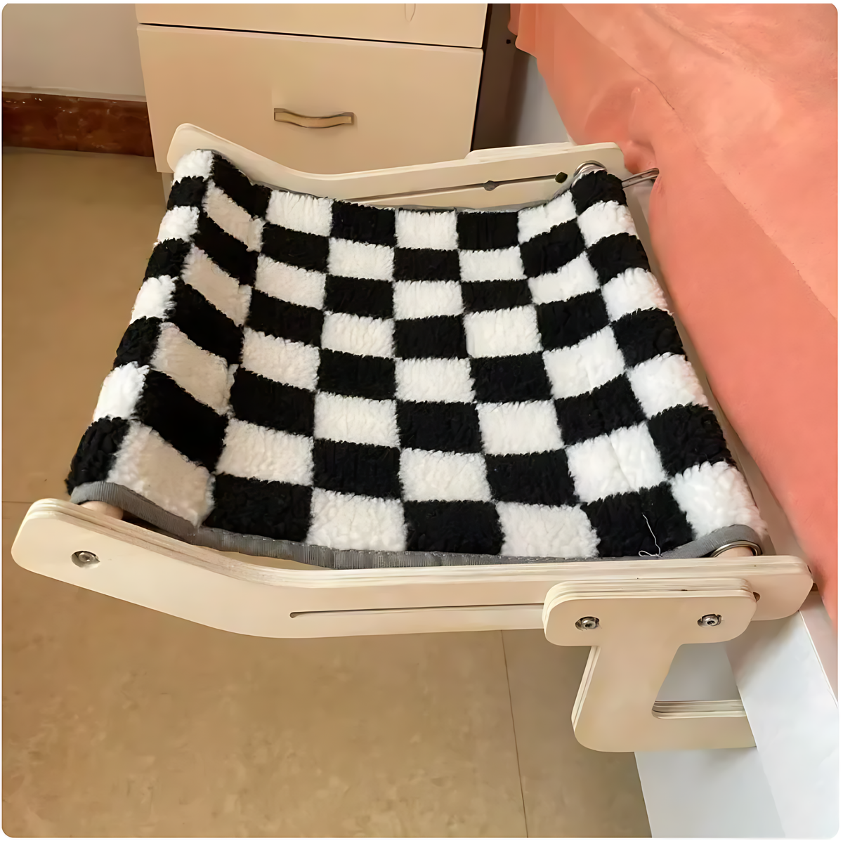 Wooden Cat Bed for Balcony or Window